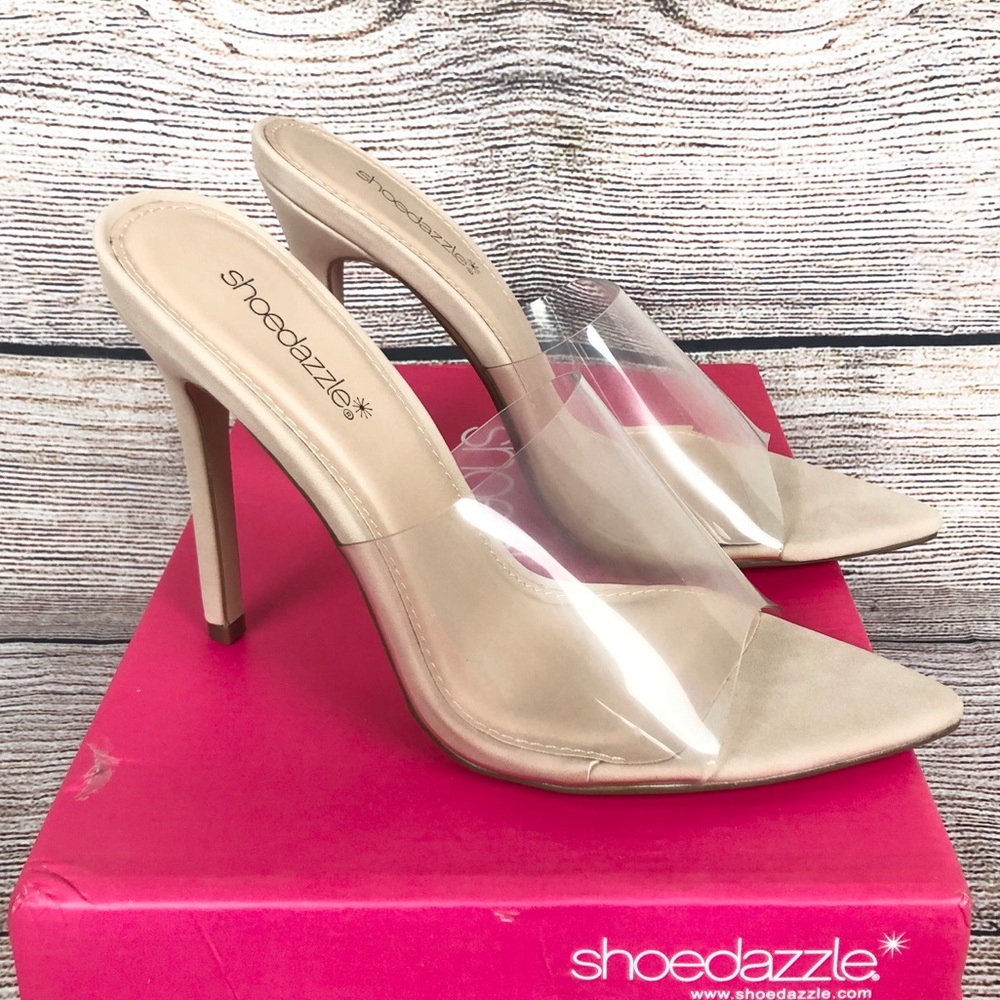 COPY - ShoeDazzle | Clear Slip On Heels
